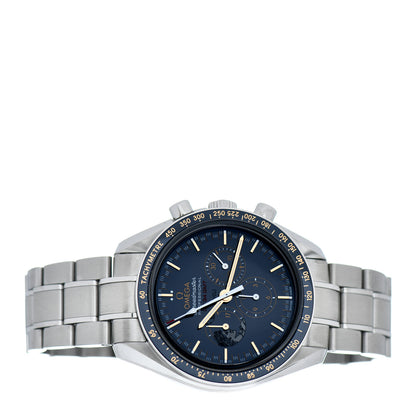 Omega Stainless Steel 42mm Speedmaster Co-Axial Apollo XVII Moonwatch Chronograph Manual Winding Watch Blue 311.30.42.30.03.001 2 of 5