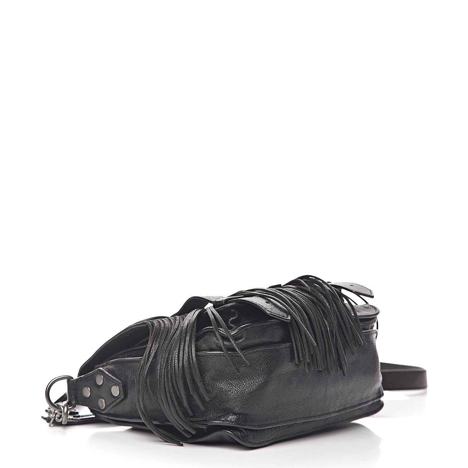 Proenza Schouler Lambskin Fringe PS1 Crossbody Pouch Black 6 of 11