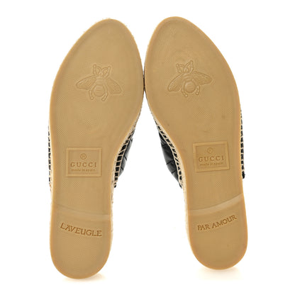Gucci Nappa Matelasse GG Marmont Espadrille Slippers 36 Black 6 of 10