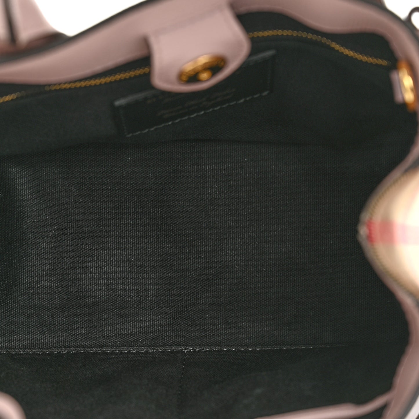 Derby Calfskin House Check Small Banner Tote Pink