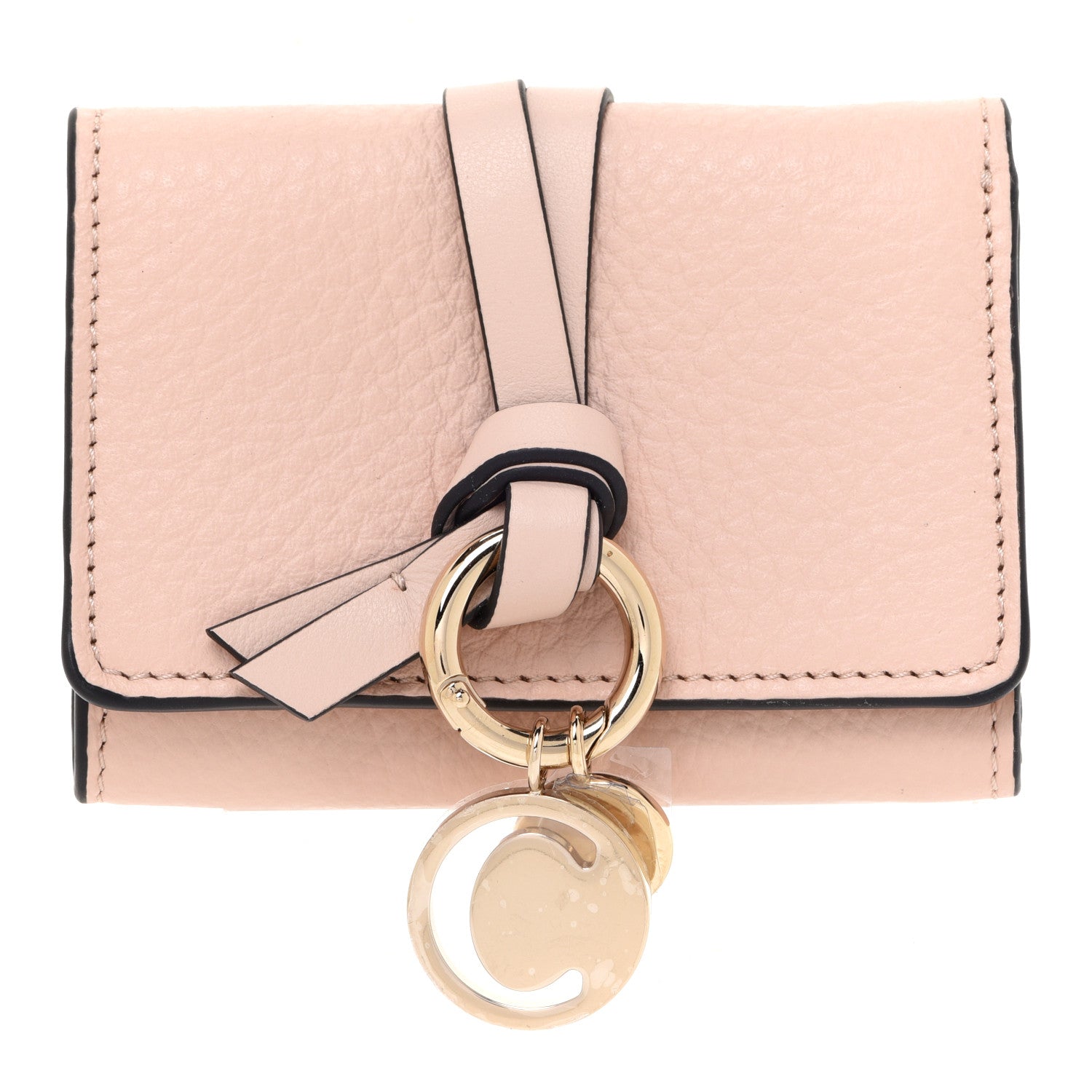 Chloe Calfskin Alphabet Mini Trifold Wallet Cement Pink 1 of 9