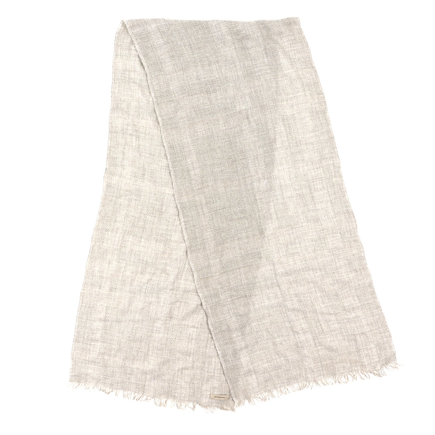 Cashmere Lurex Fringe Scarf Grey Silver