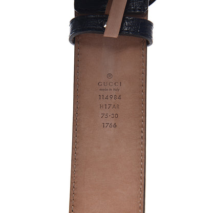 Gucci Calfskin Web Interlocking G Belt 75 30 Navy 3 of 5
