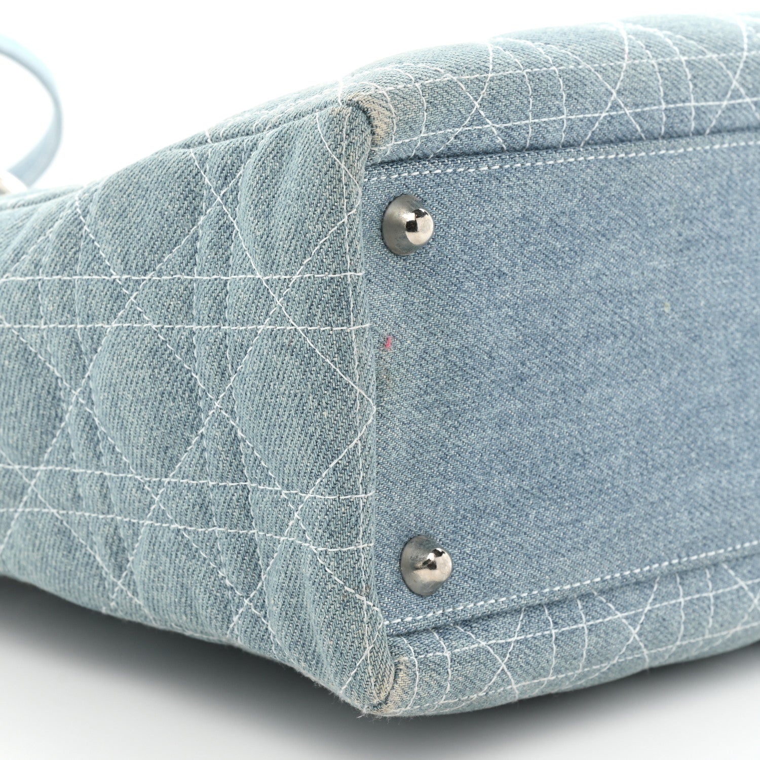 Christian Dior Denim Cannage Large Lady Dior Light Blue 9 of 19