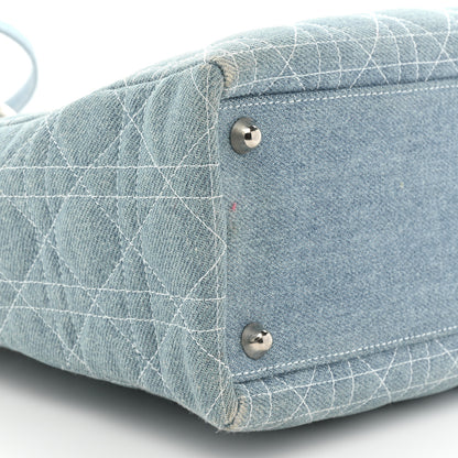 Christian Dior Denim Cannage Large Lady Dior Light Blue 9 of 19