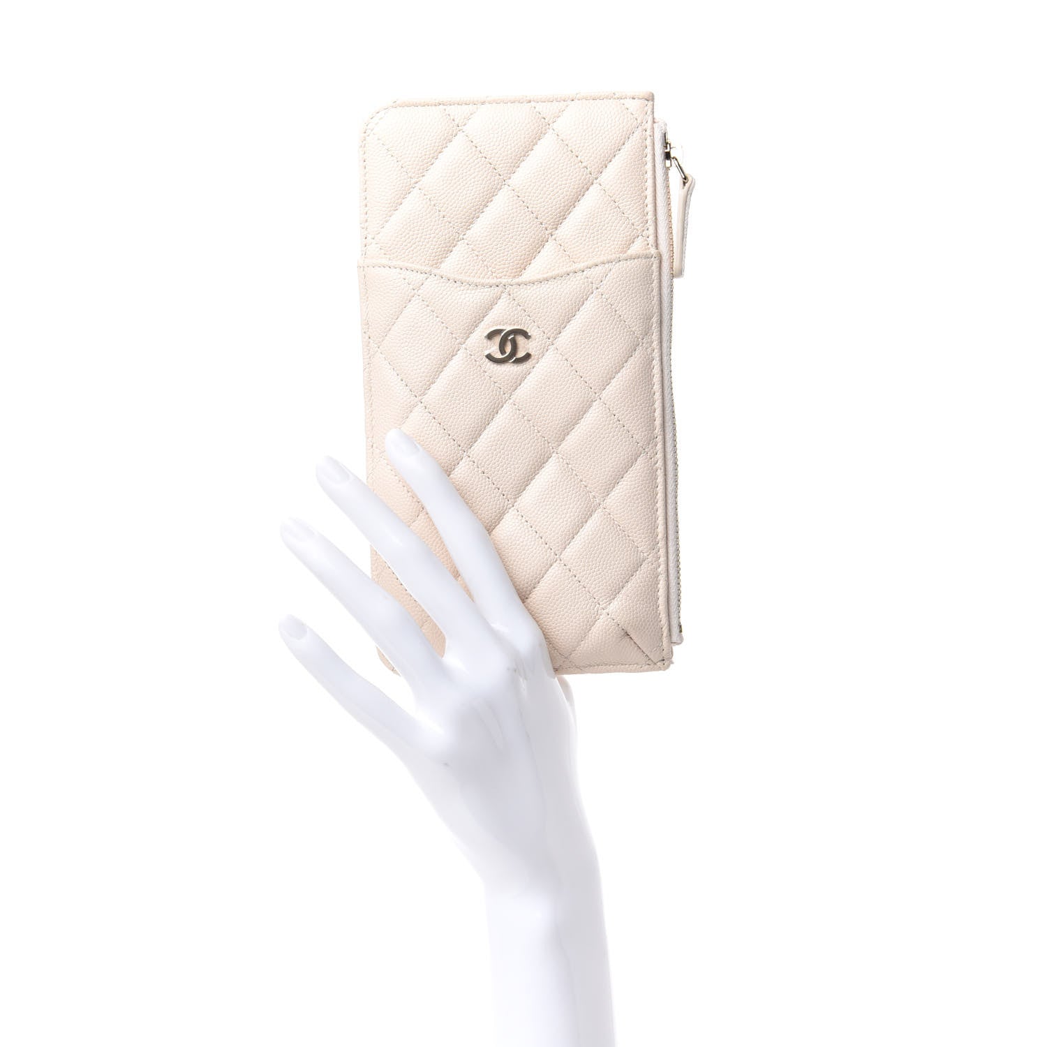 Chanel Caviar Quilted Classic iPhone Pouch Light Beige 2 of 8