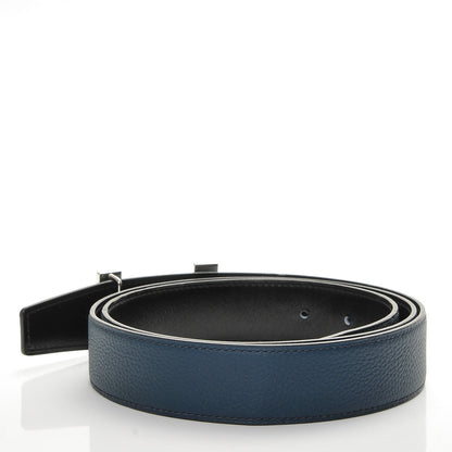 Hermes Box Togo 32mm Quizz H Belt 95 Black Bleu de Prusse 3 of 7