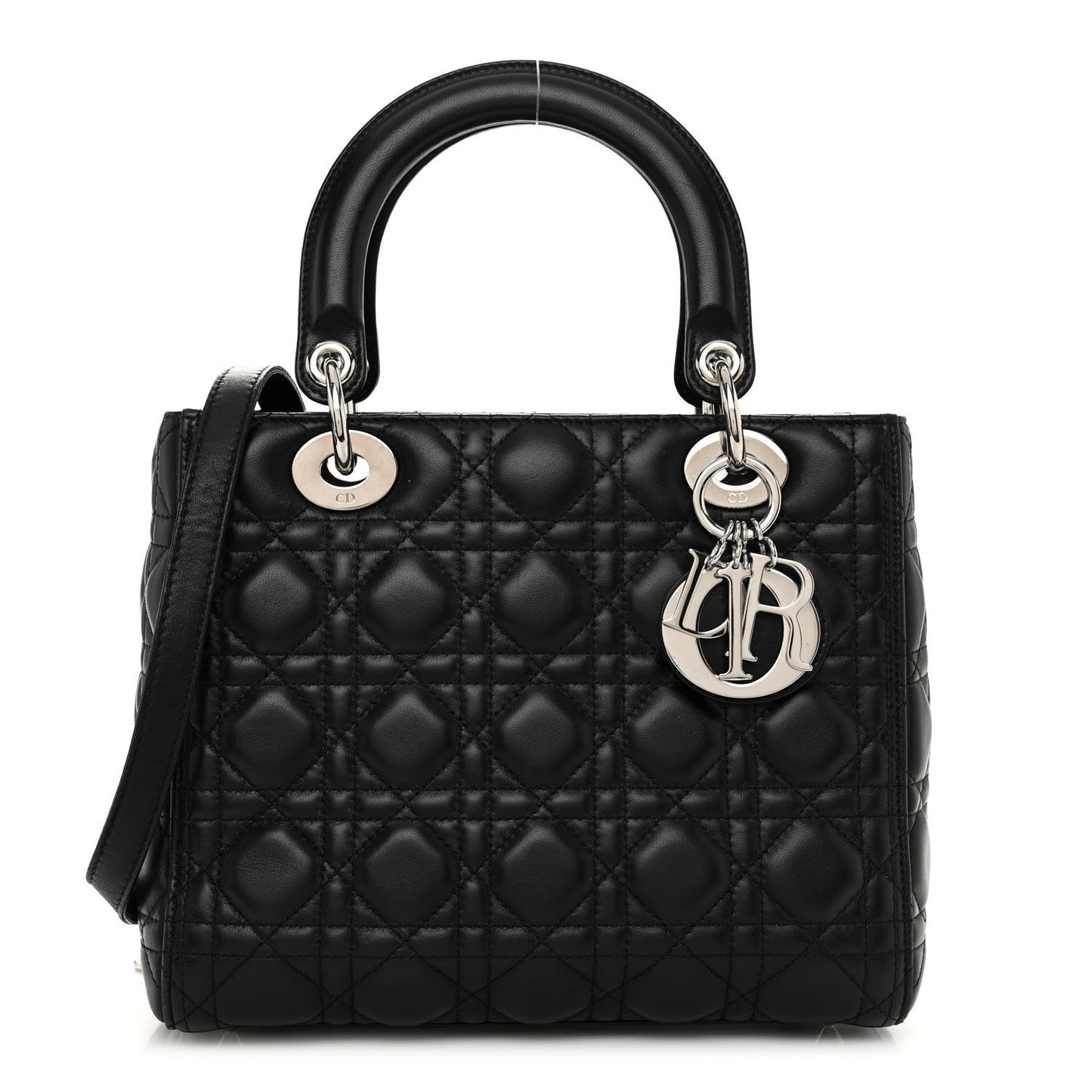 Lambskin Cannage Medium Lady Dior Black