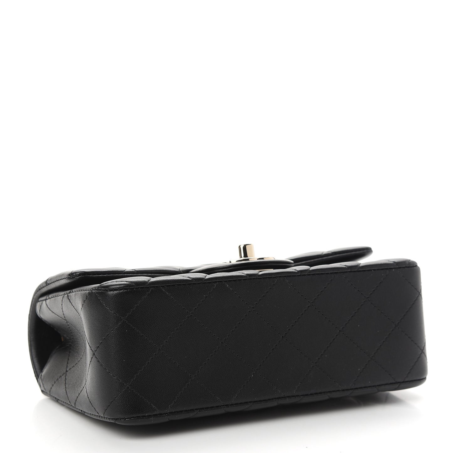 Lambskin Quilted Mini Rectangular Flap Black