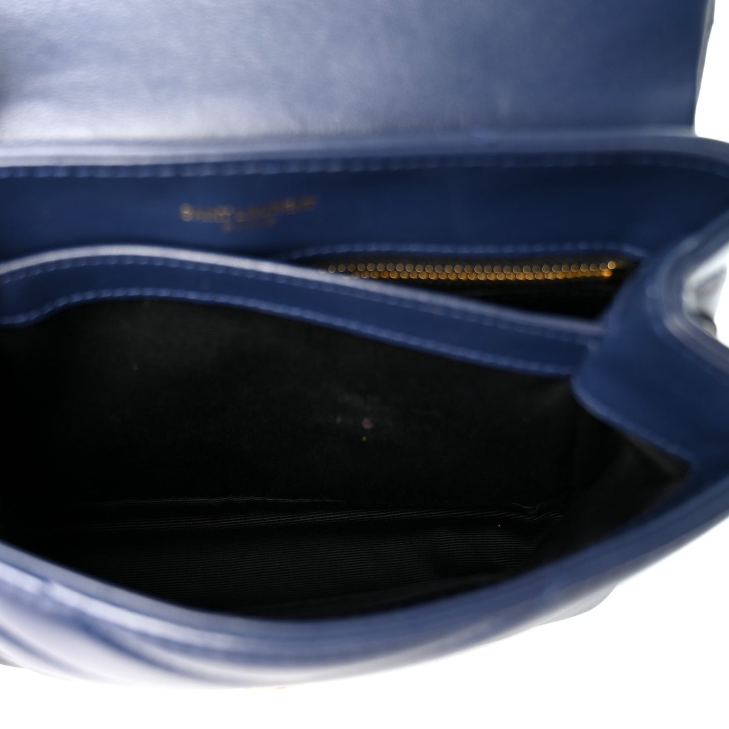 Calfskin Y Quilted Monogram Toy Loulou Crossbody Bag Blue Charron