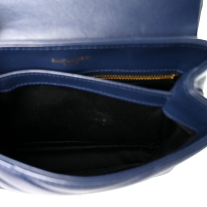 Saint Laurent Calfskin Y Quilted Monogram Toy Loulou Crossbody Bag Blue Charron 5 of 9