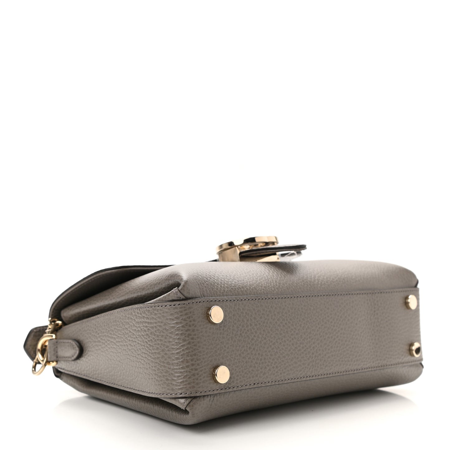 Dollar Calfskin Interlocking G Top Handle Shoulder Bag Loess