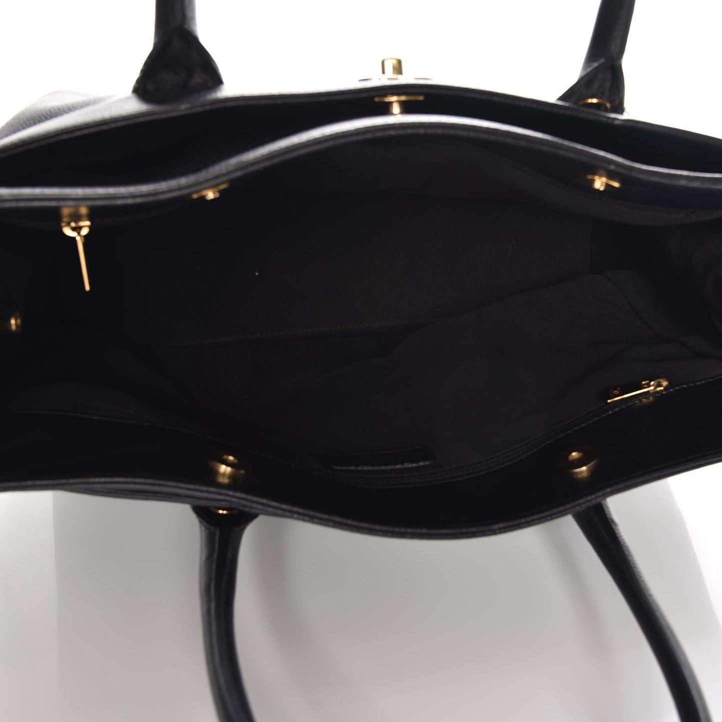 Calfskin Cerf Executive Shopper Tote Black