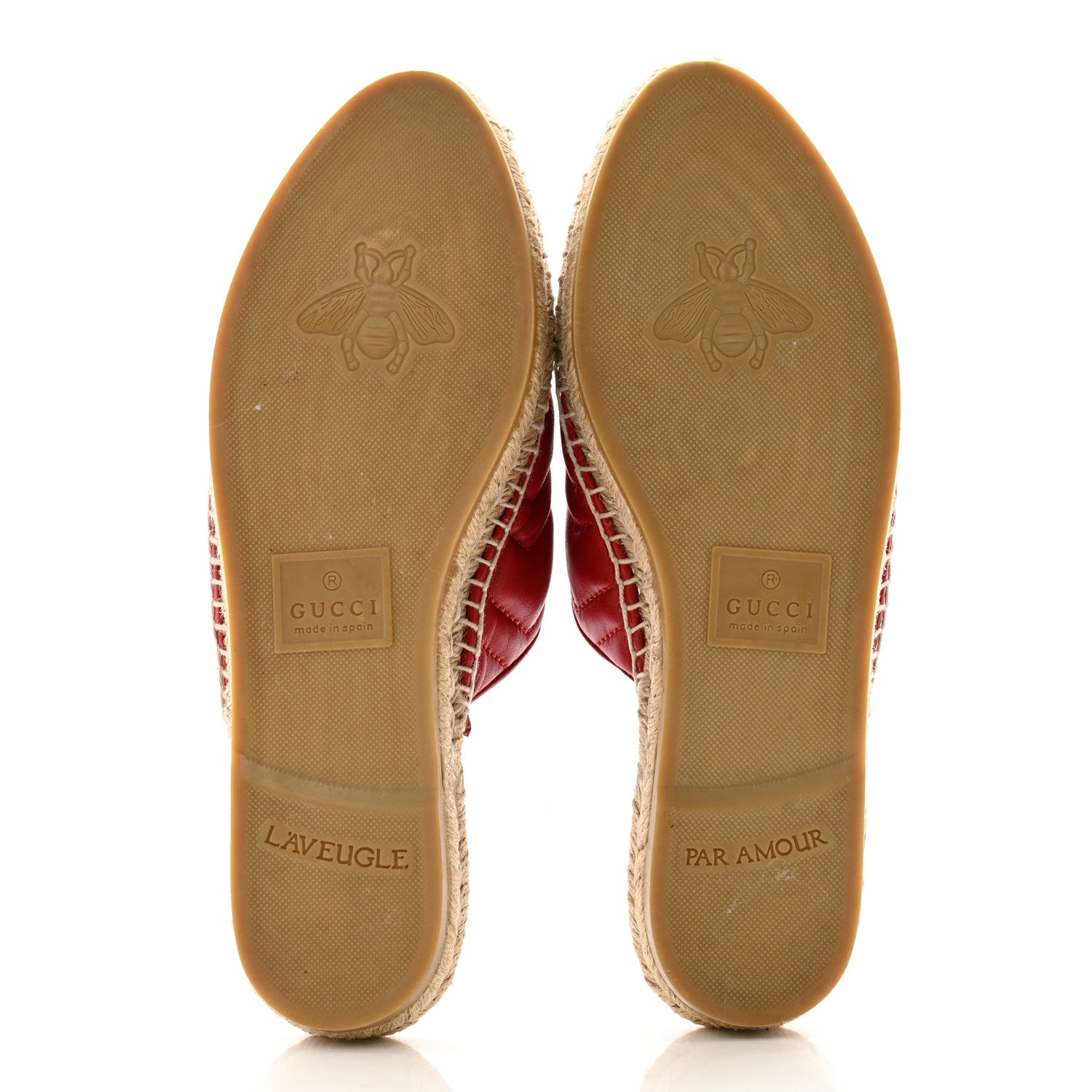 Gucci Nappa Matelasse GG Marmont Espadrille Slippers 38.5 Hibiscus Red 5 of 10