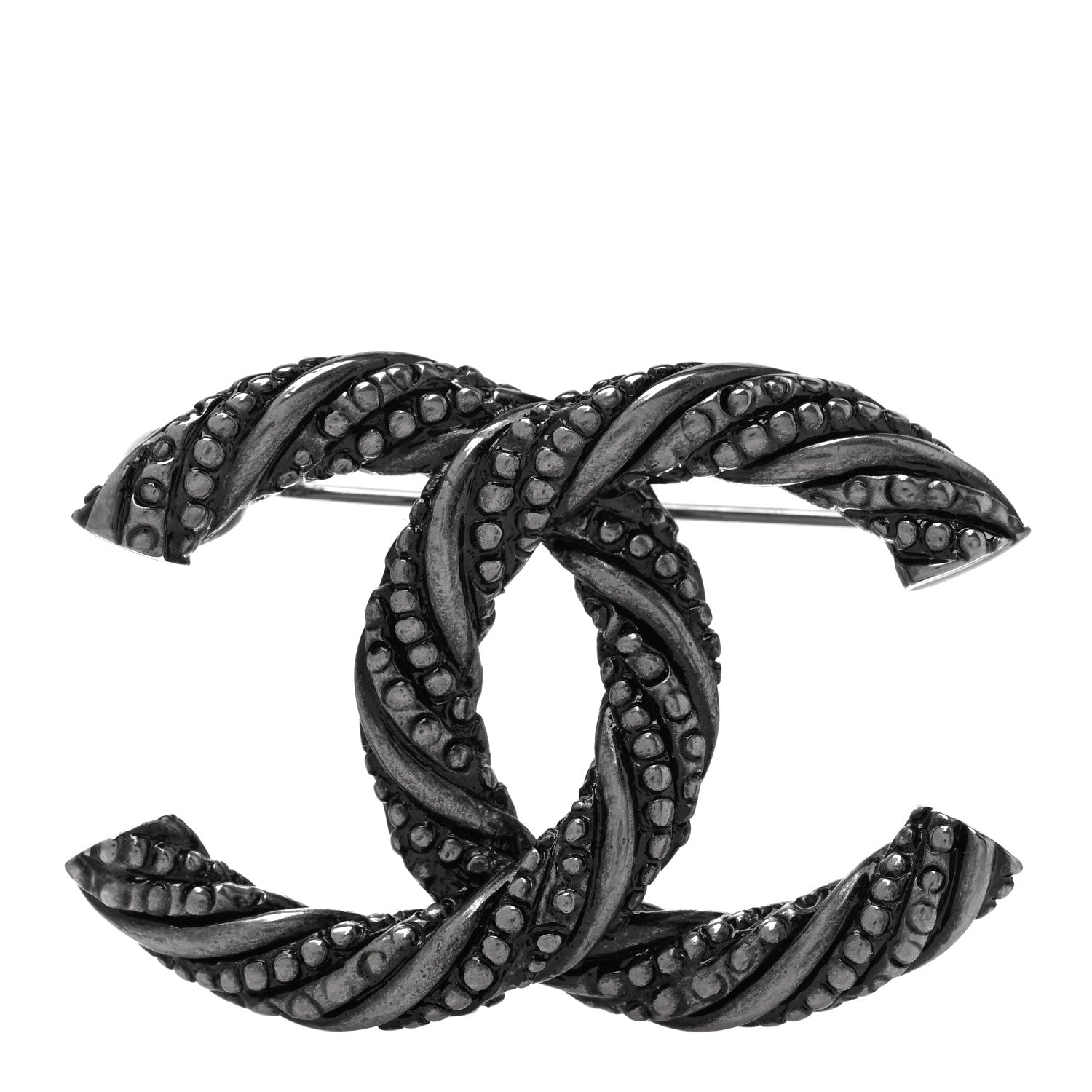 Chanel Ruthenium Twisted CC Brooch 1 of 4