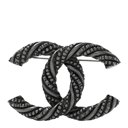 Chanel Ruthenium Twisted CC Brooch 1 of 4