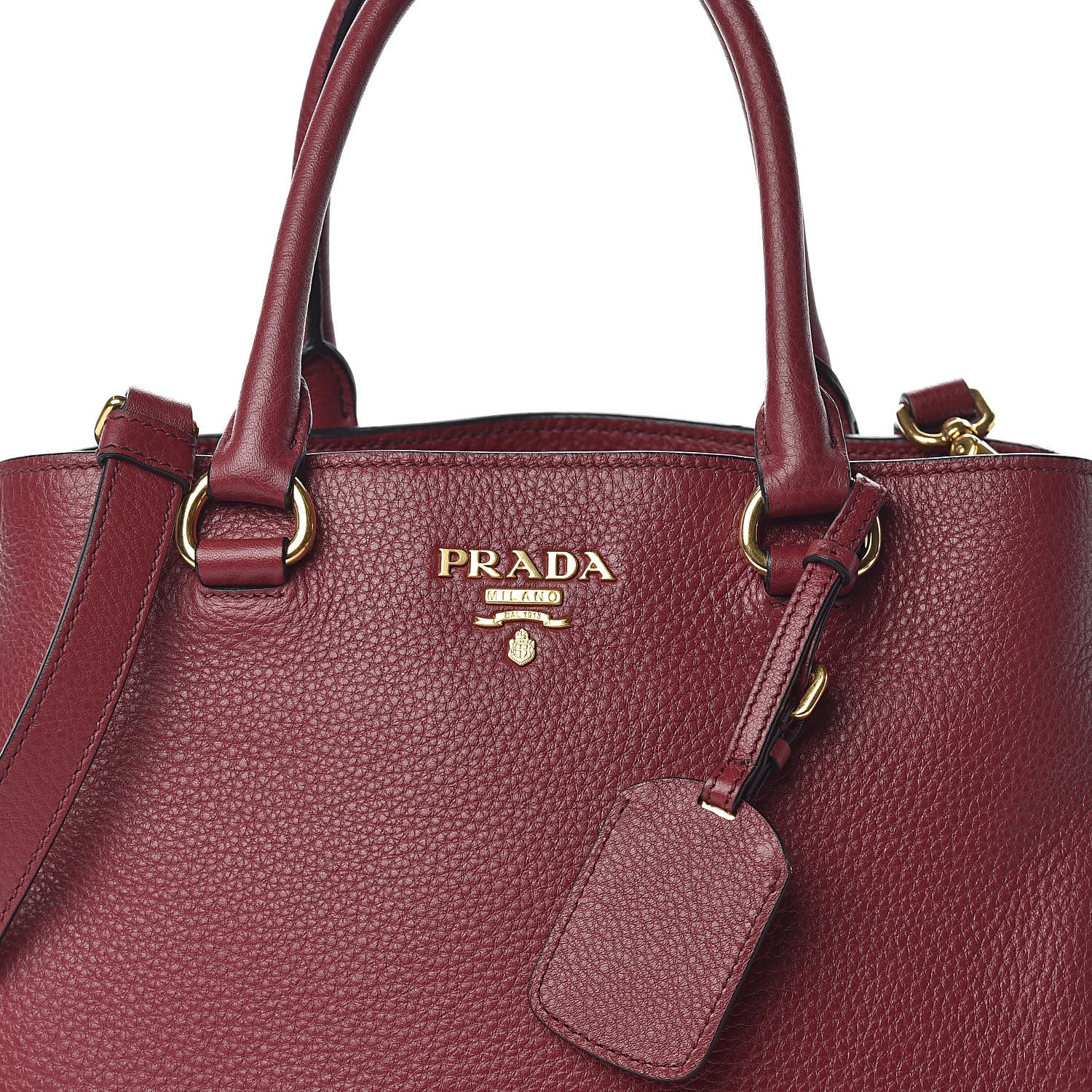 Prada Vitello Phenix Tote Cherry 9 of 13