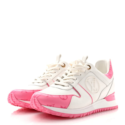 Louis Vuitton Calfskin Monogram Run Away Sneakers 38 White Pink 3 of 9
