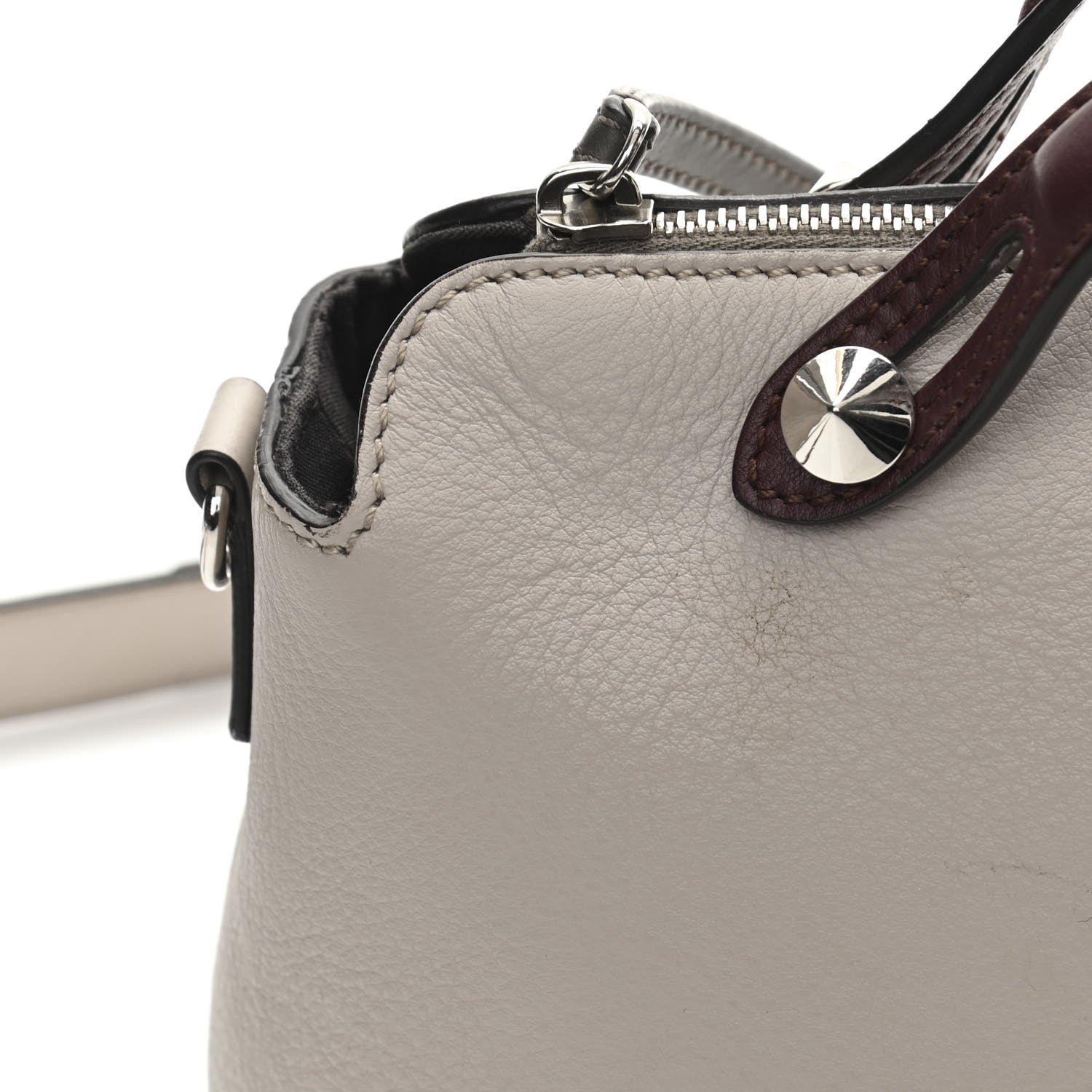Fendi Vitello Dolce 4 Color Medium By The Way Boston Bag Grigio Polvere Arancio Multicolor 12 of 14