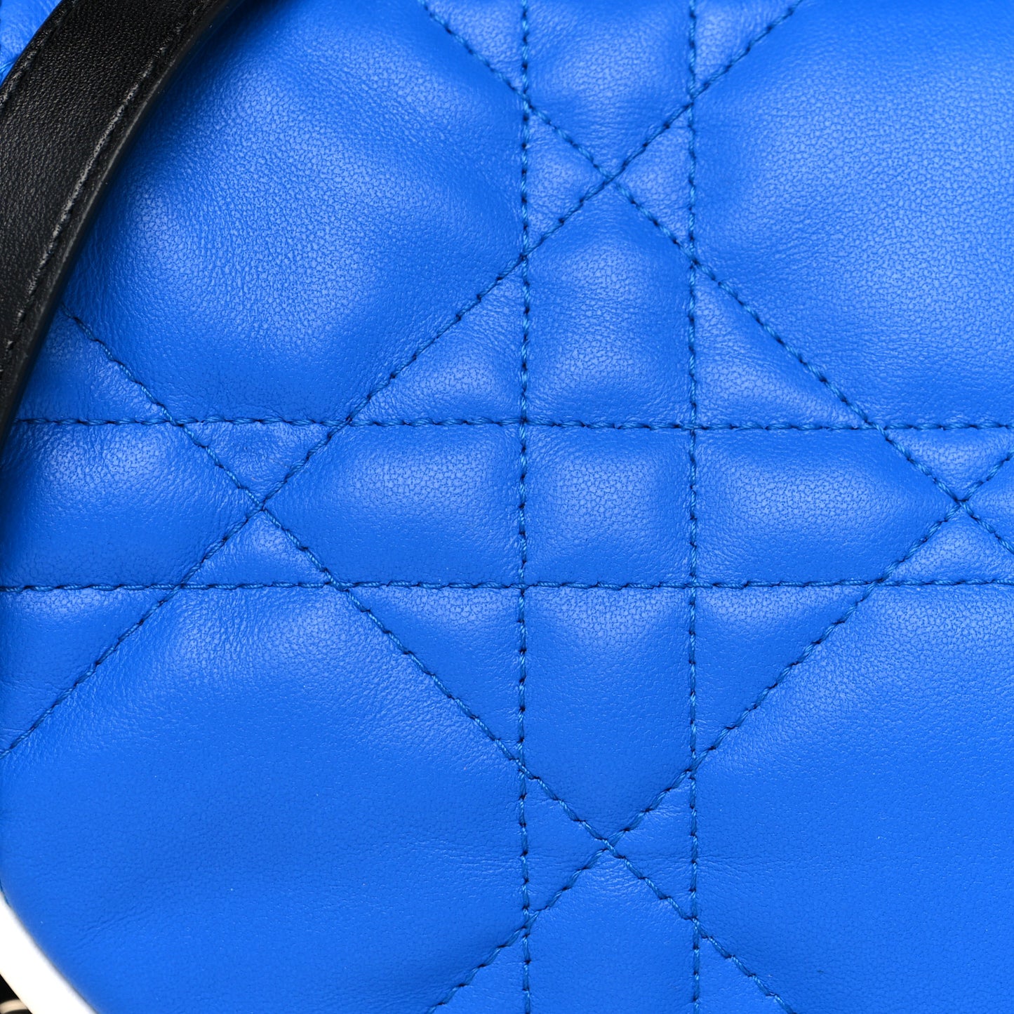 Lambskin Cannage Small Dior Vibe Hobo Bag Fluorescent Blue