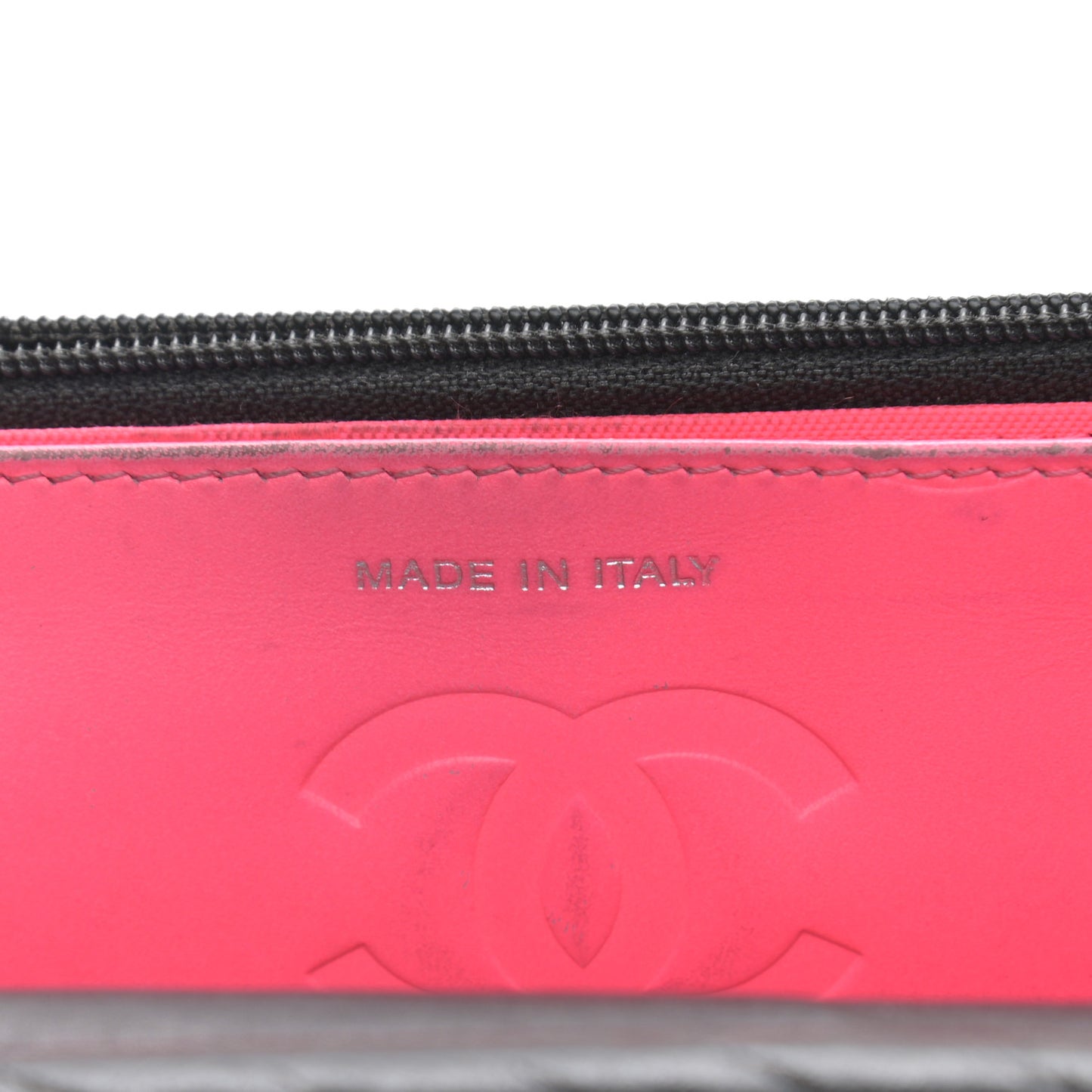 Calfskin Quilted Cambon Wallet On Chain WOC Black