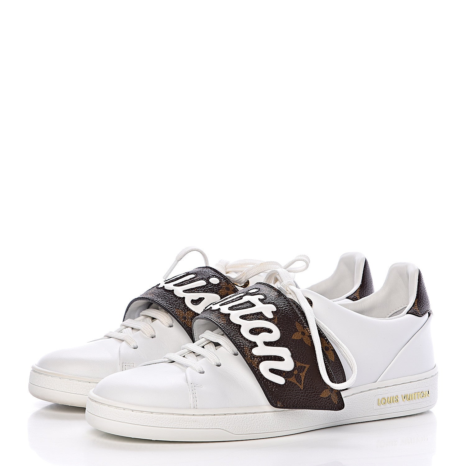 Louis Vuitton Calfskin Monogram Frontrow Sneakers 36.5 White 3 of 10