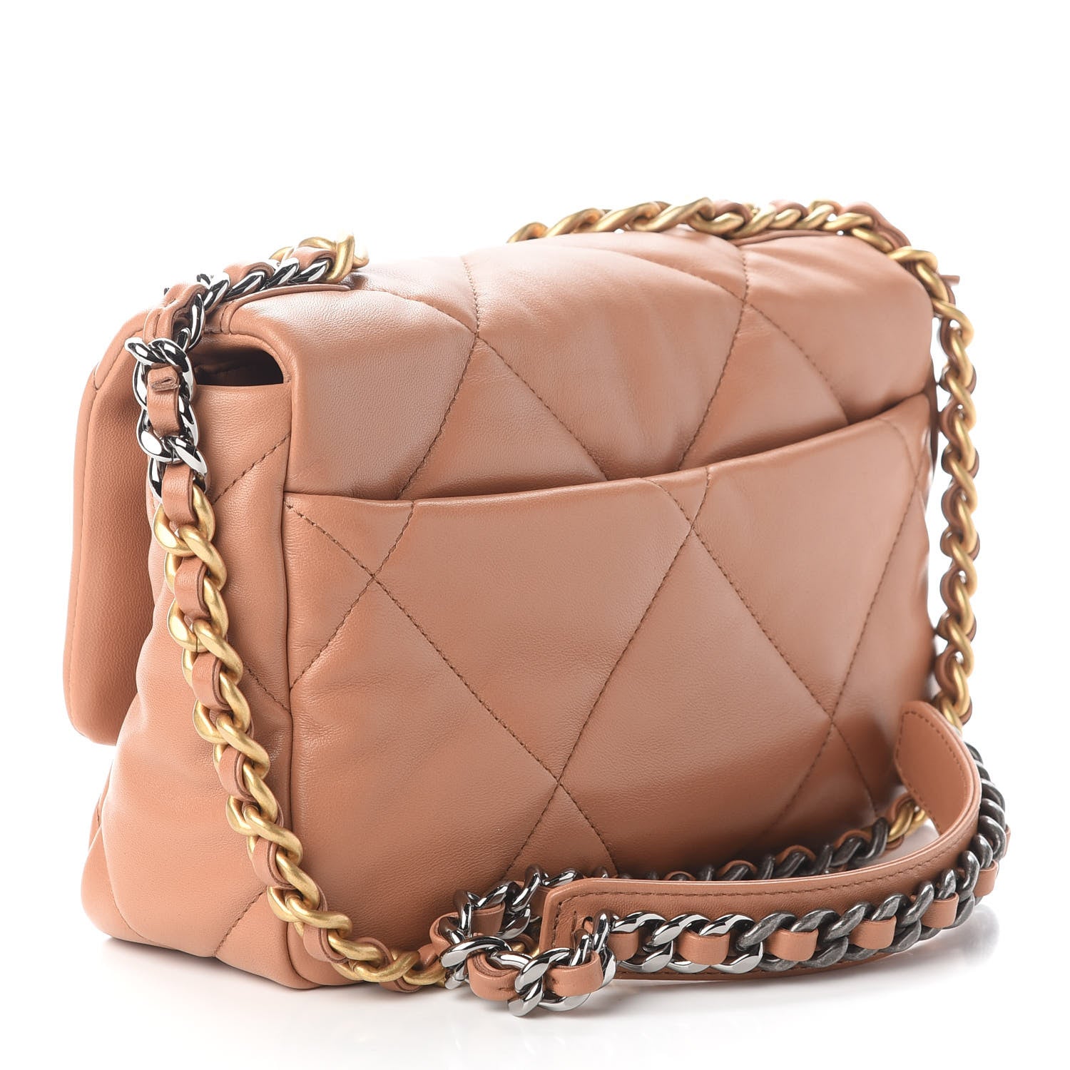 Chanel Lambskin Quilted Medium Chanel 19 Flap Brown 3 of 9