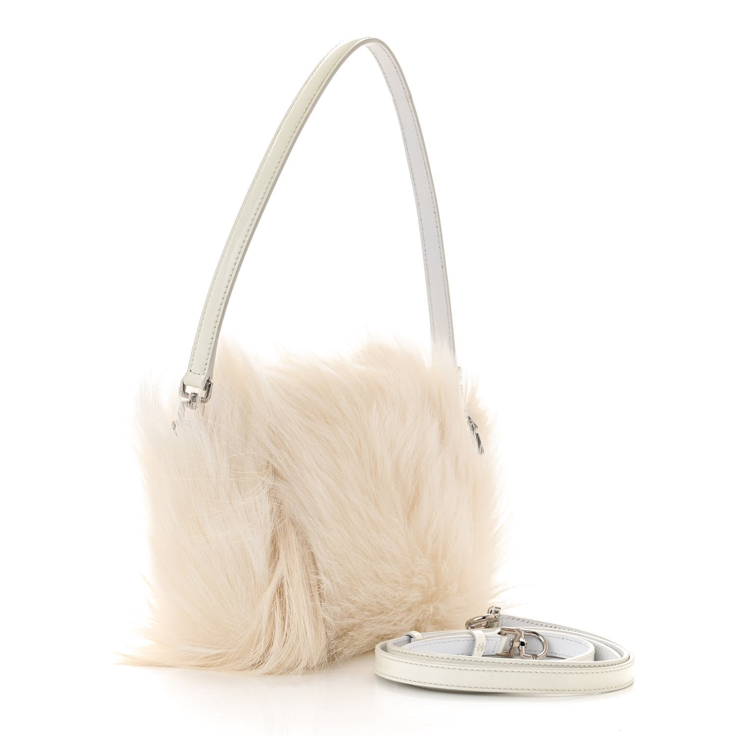 Givenchy Faux Fur XS Lock Antigona Shoulder Bag White 1554717