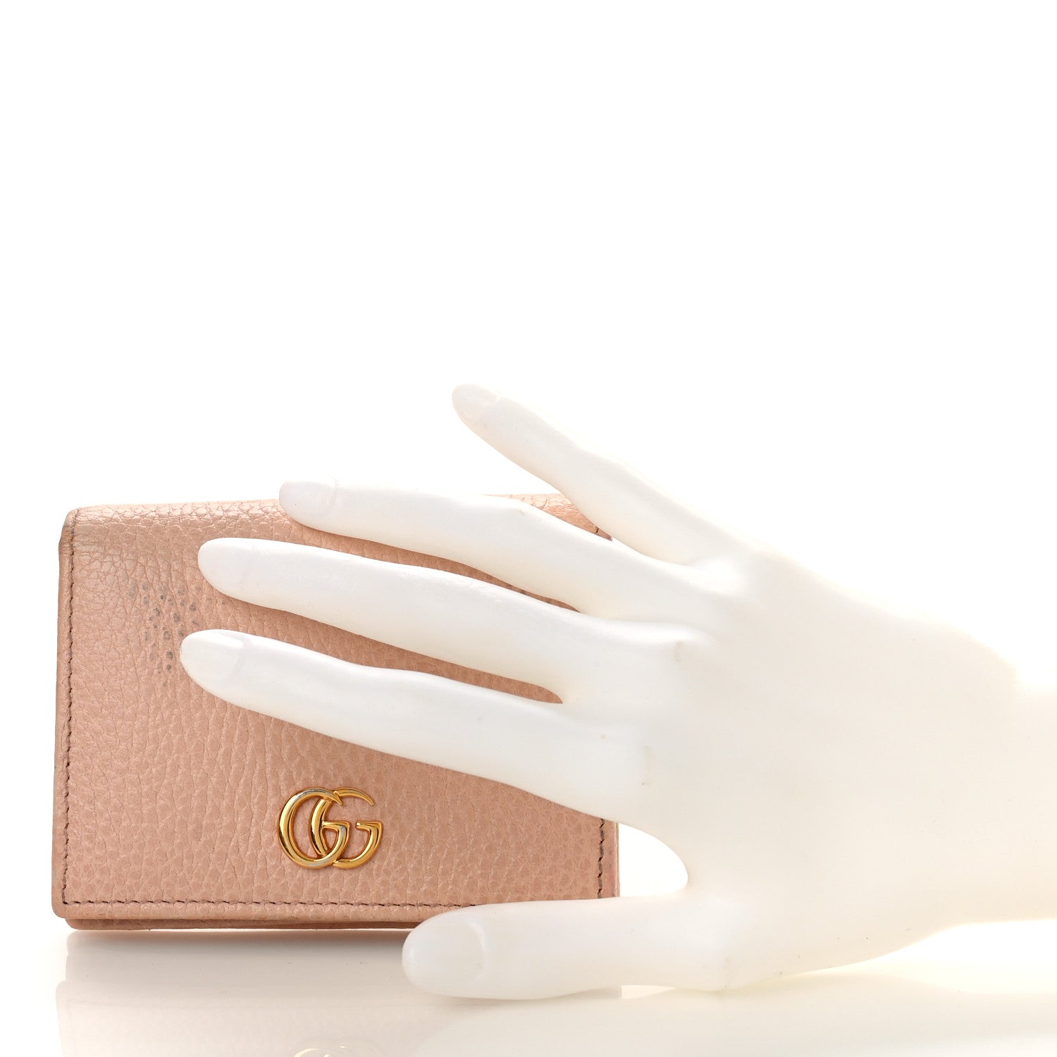 Gucci Dollar Calfskin GG Marmont Card Case Perfect Pink 2 of 9
