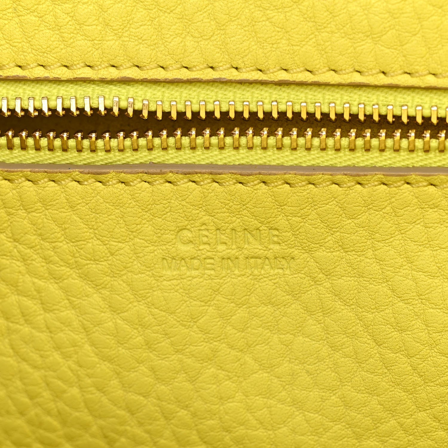 Celine Crisped Calfskin Mini Tie Knot Tote Fluo Yellow 6 of 10