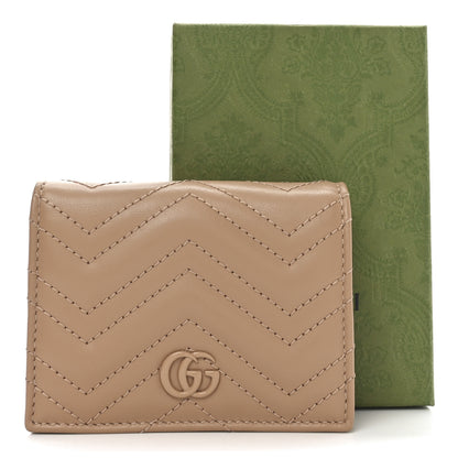 Gucci Calfskin Matelasse Monochrome GG Marmont Card Case Wallet Camelia 8 of 8
