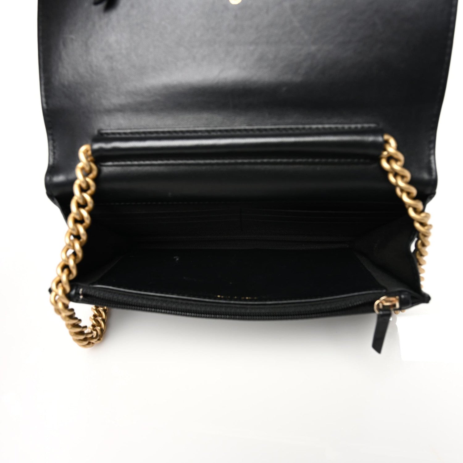 Chanel Calfskin Chevron Boy Wallet On Chain WOC Black 8 of 11