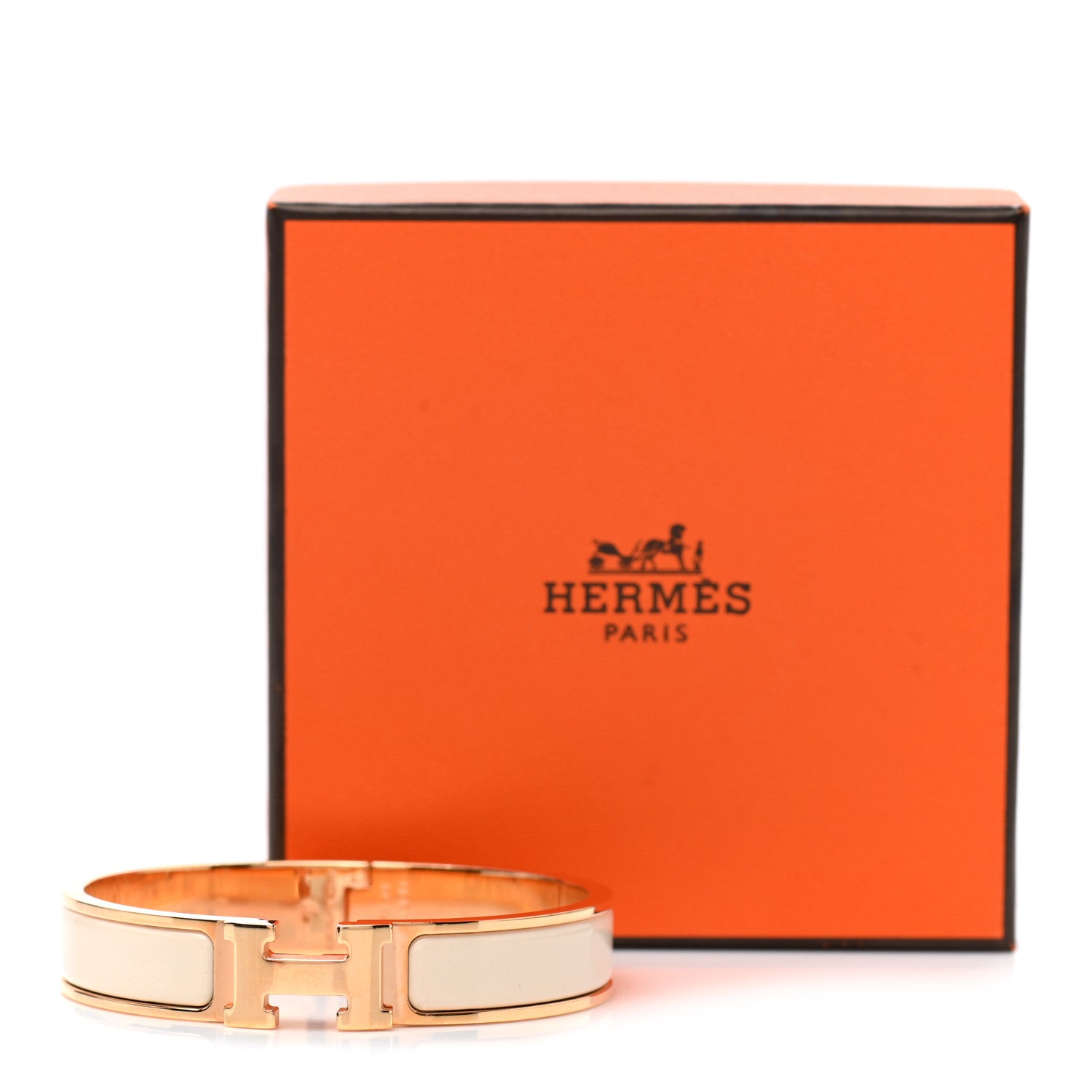 Hermes Enamel Narrow Clic Clac H Bracelet GM White 5 of 5