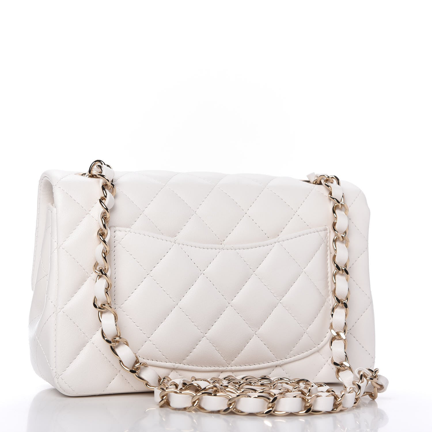 Chanel Lambskin Quilted Mini Rectangular Flap White 3 of 11