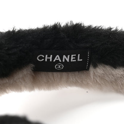 Chanel Shearling CC Ear Muffs Beige Black 5 of 5