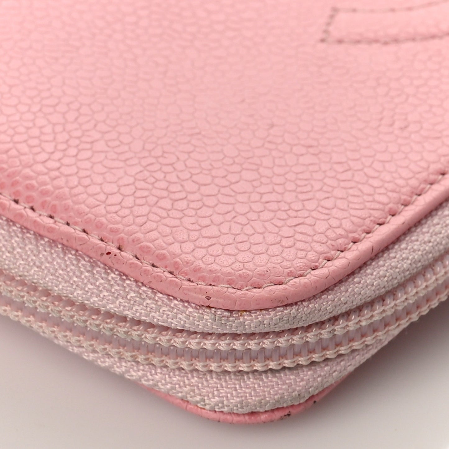 Caviar Large Timeless CC Zip Around Wallet Pink