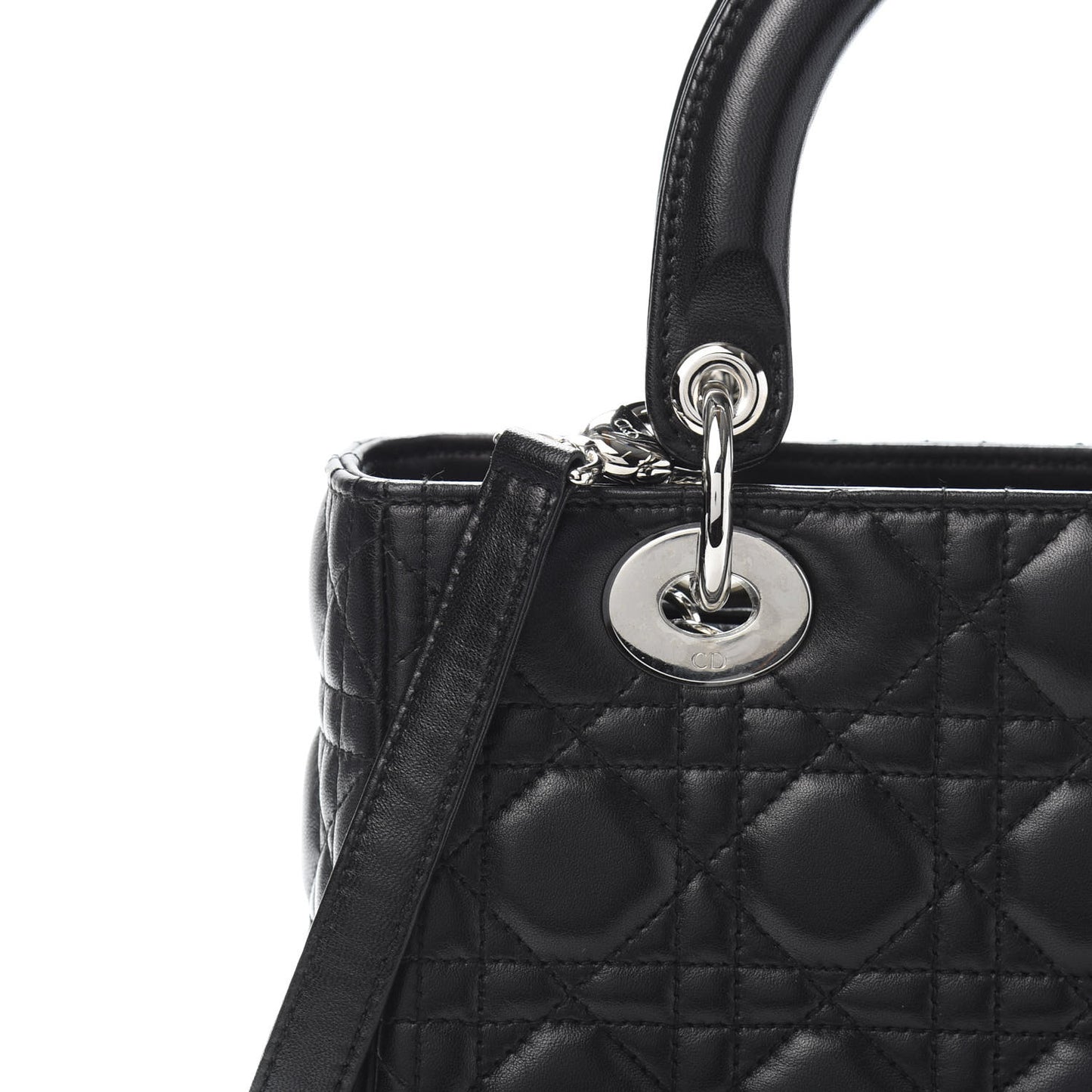 Lambskin Cannage Medium Lady Dior Black