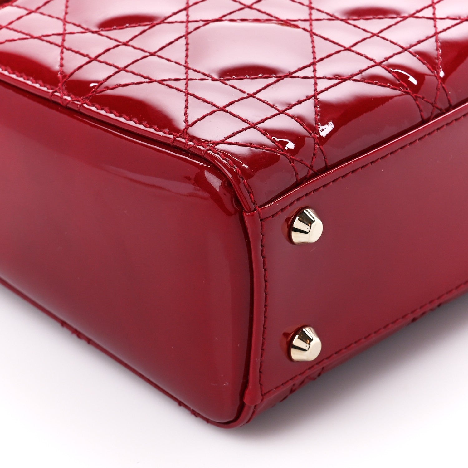Christian Dior Patent Cannage Mini Lady Dior Red 9 of 10