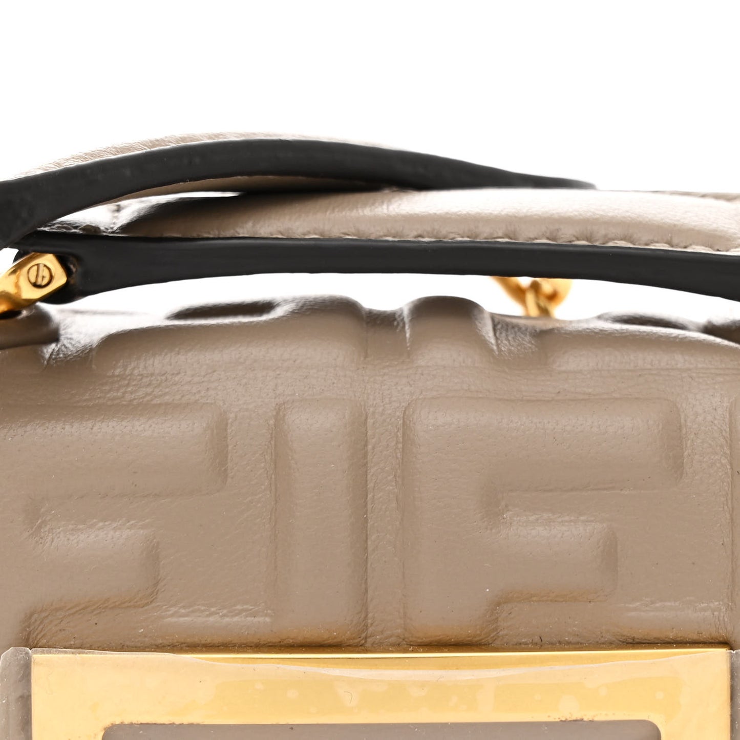 Nappa Matisse FF Embossed Nano Chain Baguette Tortora