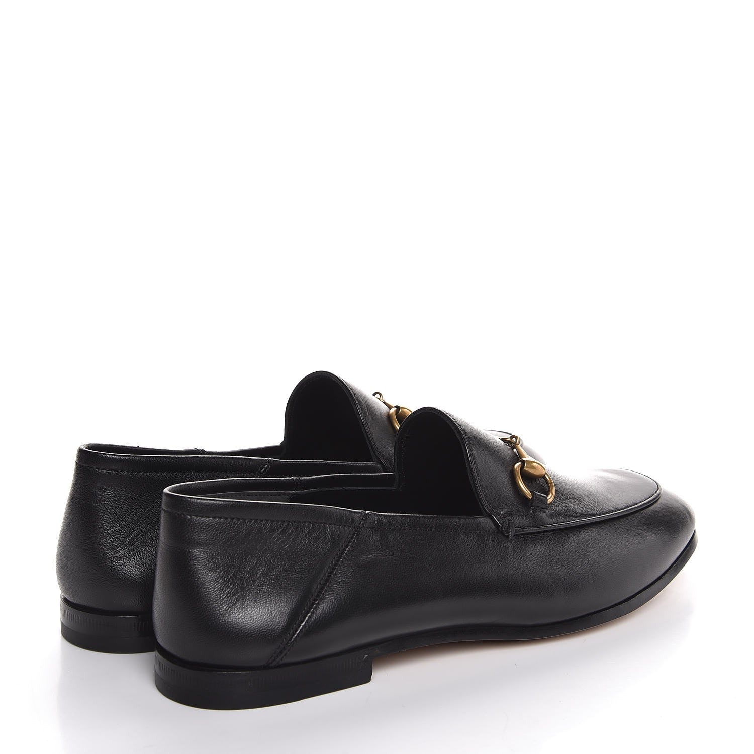 Gucci Lambskin Womens Brixton Horsebit Loafers 36.5 Black 4 of 8