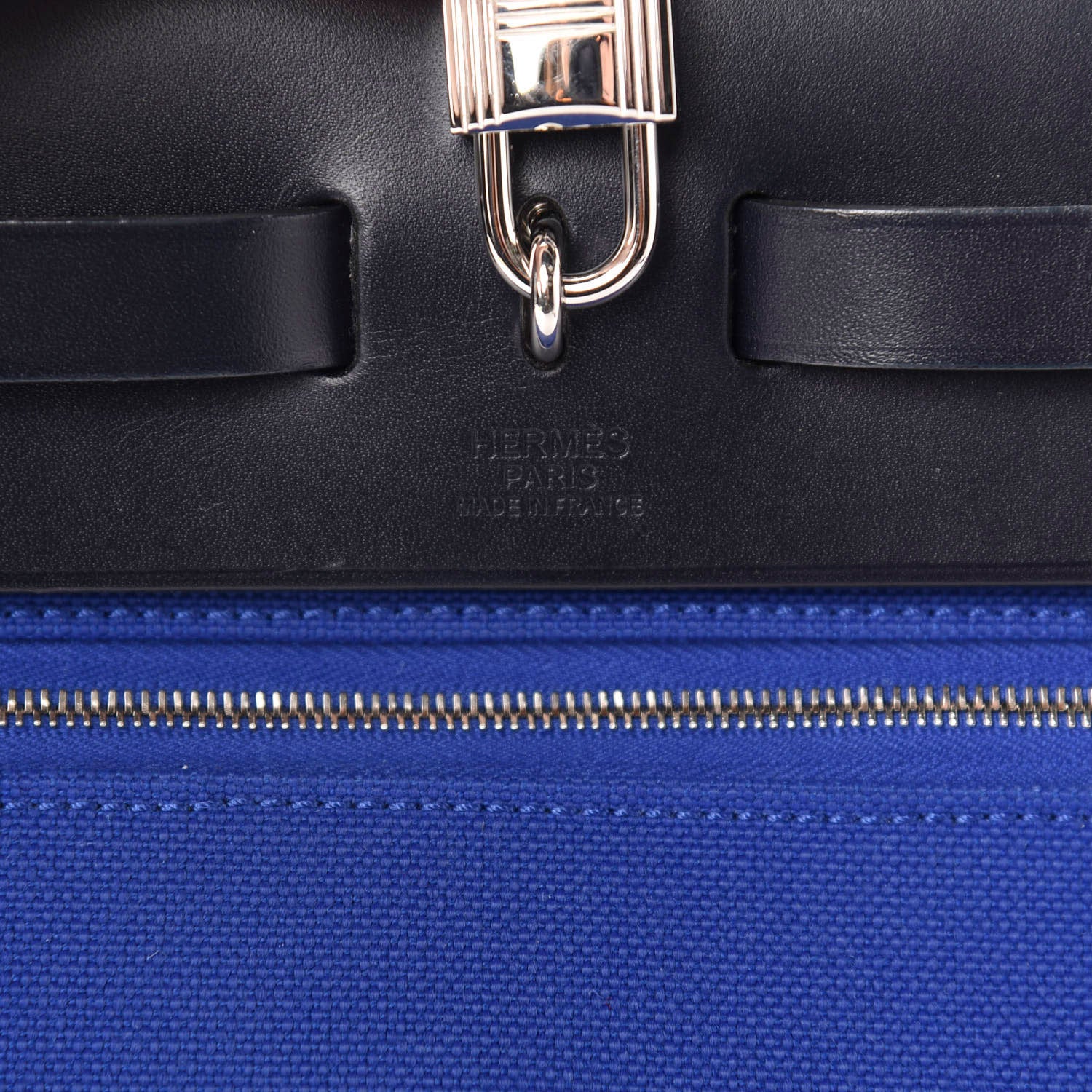 Hermes Toile Vache Hunter Herbag Zip 31 PM Bleu Electrique Bleu Indigo 18 of 18