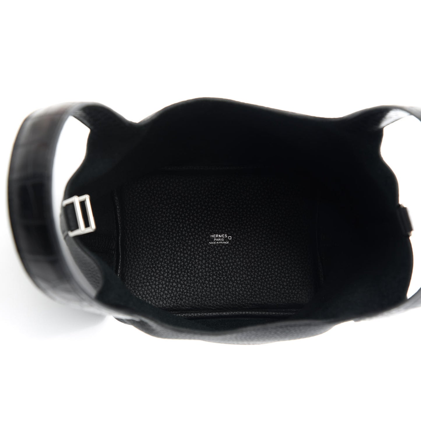 Taurillon Clemence Matte Alligator Picotin Lock Touch 18 PM Black