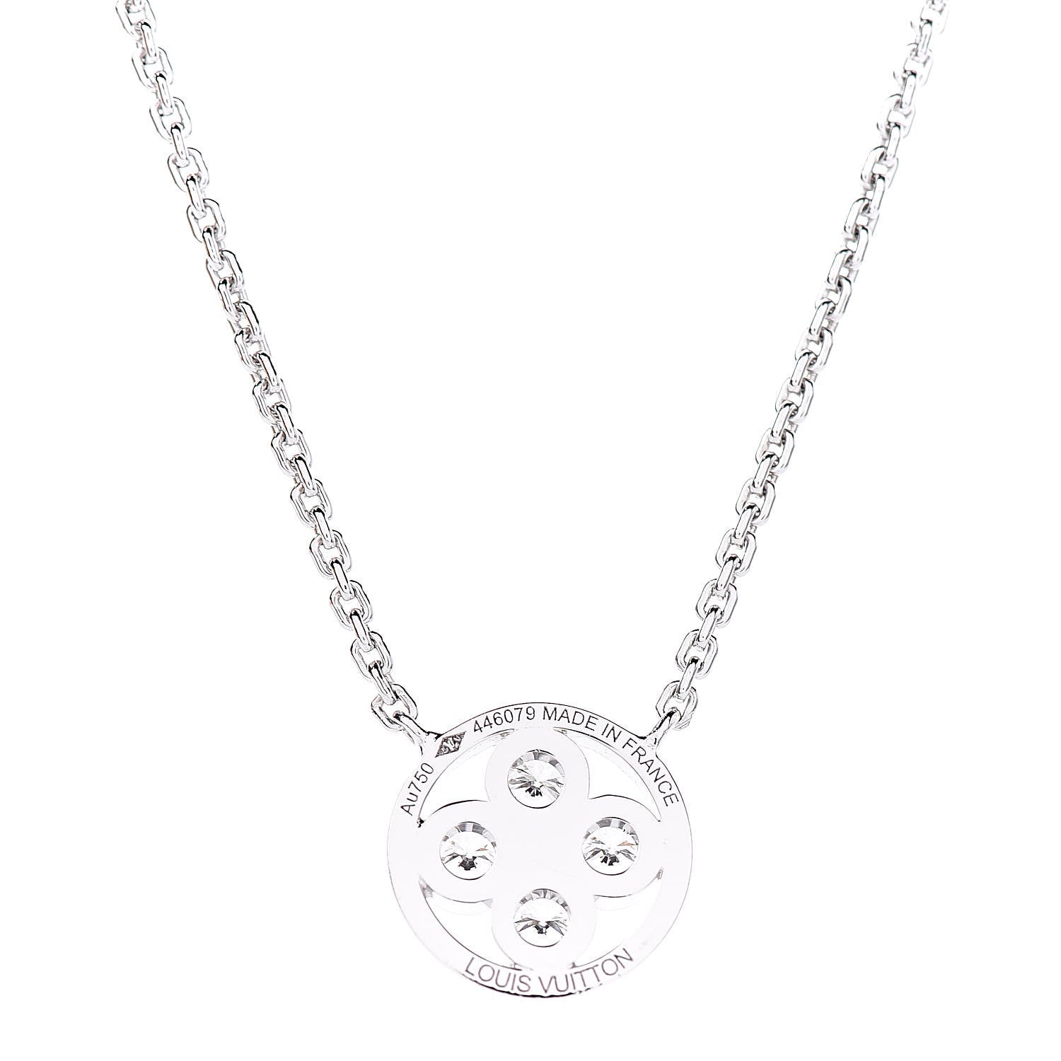 Louis Vuitton 18K White Gold Diamond Blossom BB Pendant Necklace 5 of 7