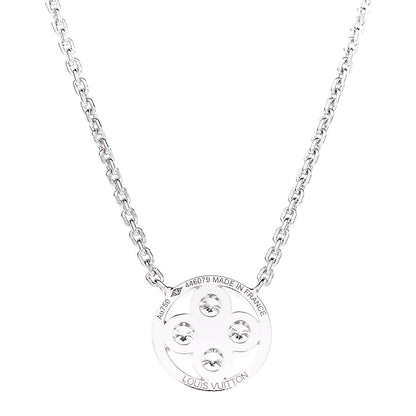 Louis Vuitton 18K White Gold Diamond Blossom BB Pendant Necklace 5 of 7
