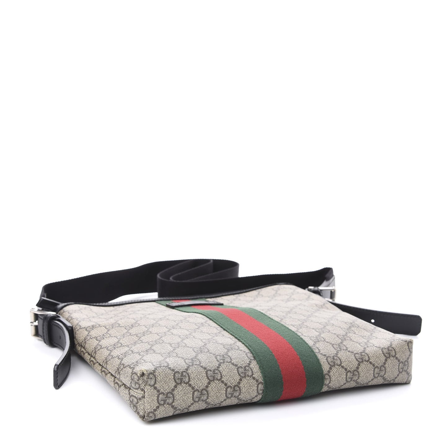 GG Supreme Monogram Web Messenger Bag Black