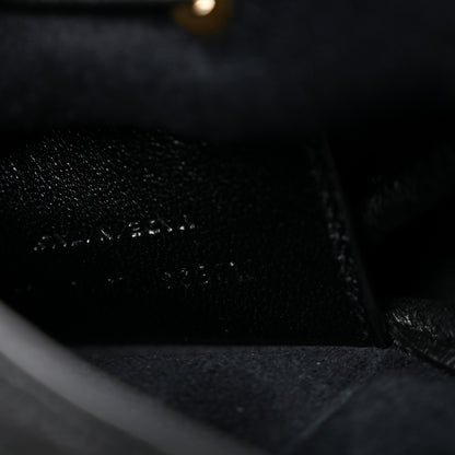 Saint Laurent Grained Calfskin Paris VII Mini Flat Hobo Black Black 11 of 12