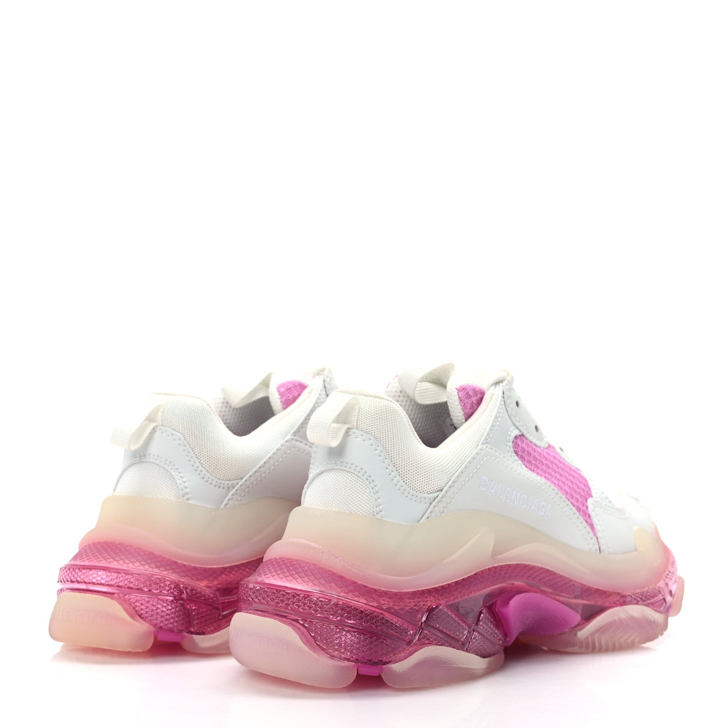 Balenciaga Fabric Mesh Clear Sole Womens Triple S Sneakers 37 White Pink 4 of 7