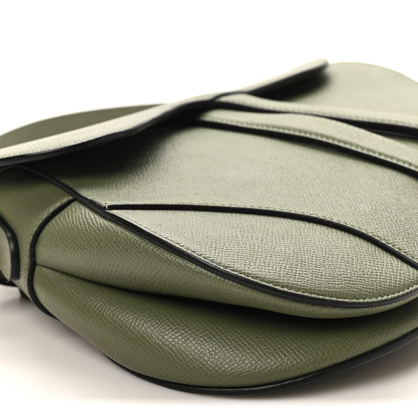 Grained Calfskin Saddle Bag Sage