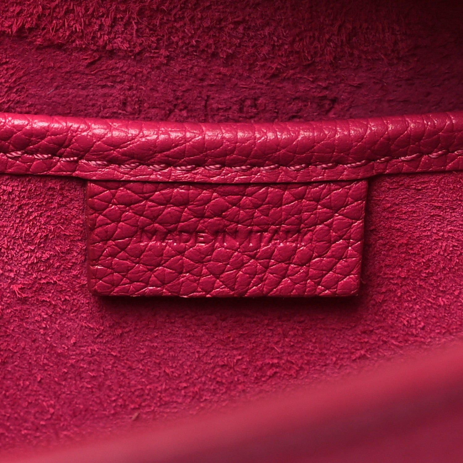 Celine Drummed Calfskin Nano Luggage Fuchsia 7 of 10