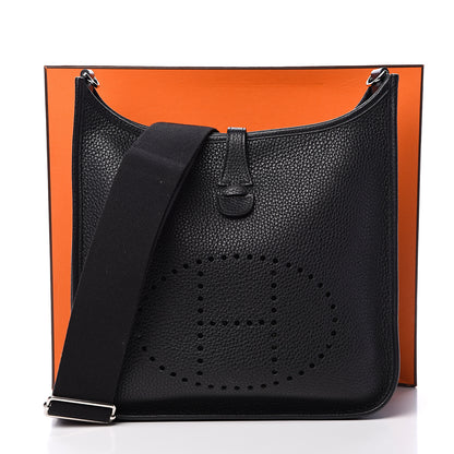 Hermes Taurillon Clemence Evelyne III PM Black 11 of 11